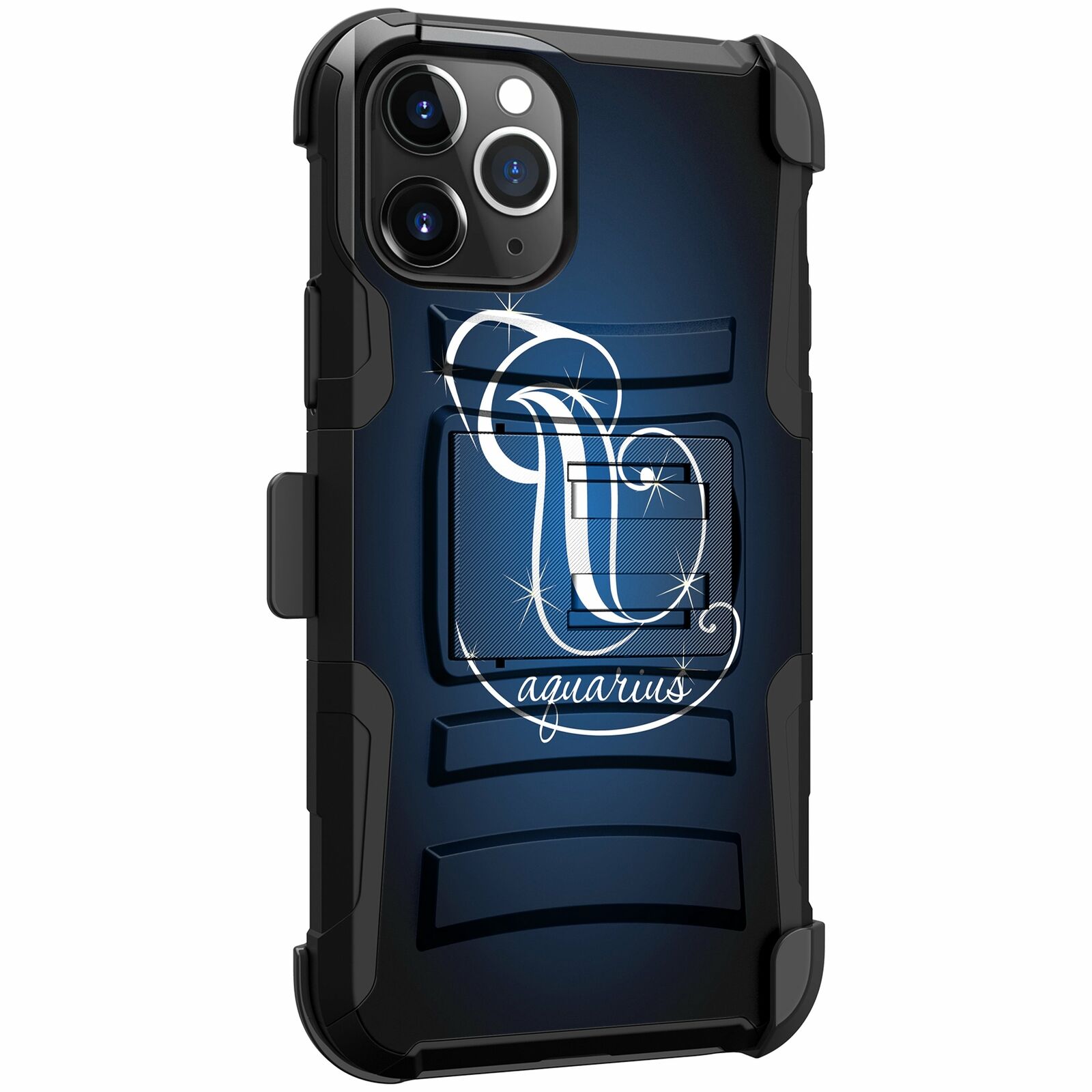 For Apple iPhone 11 PRO MAX 6.5 Holster & Kickstand Case Zodiac iPhone Cases AtlasCase Aquarius 