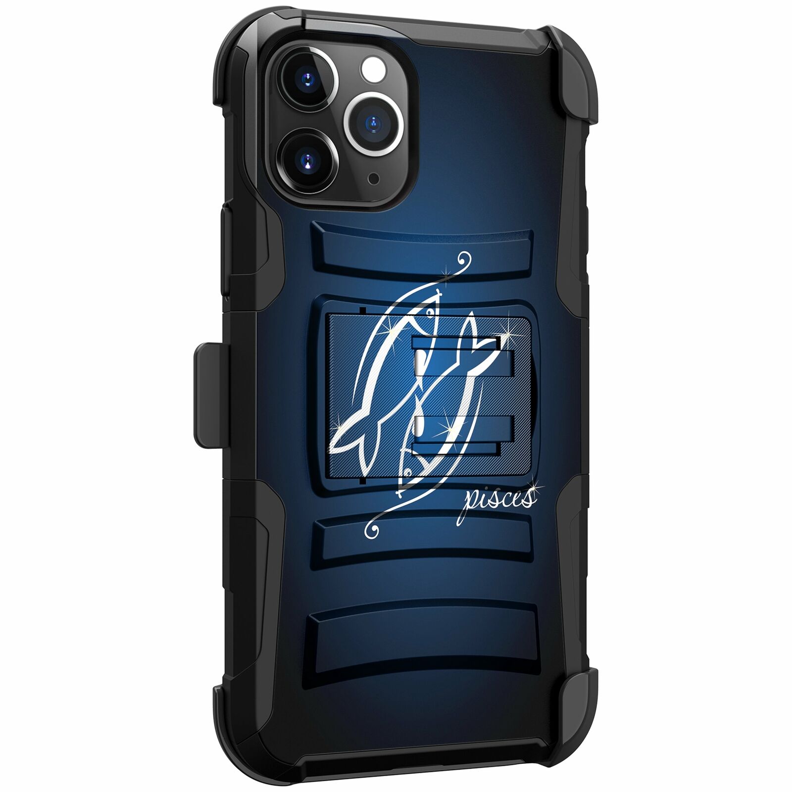 For Apple iPhone 11 PRO MAX 6.5 Holster & Kickstand Case Zodiac iPhone Cases AtlasCase Pisces 