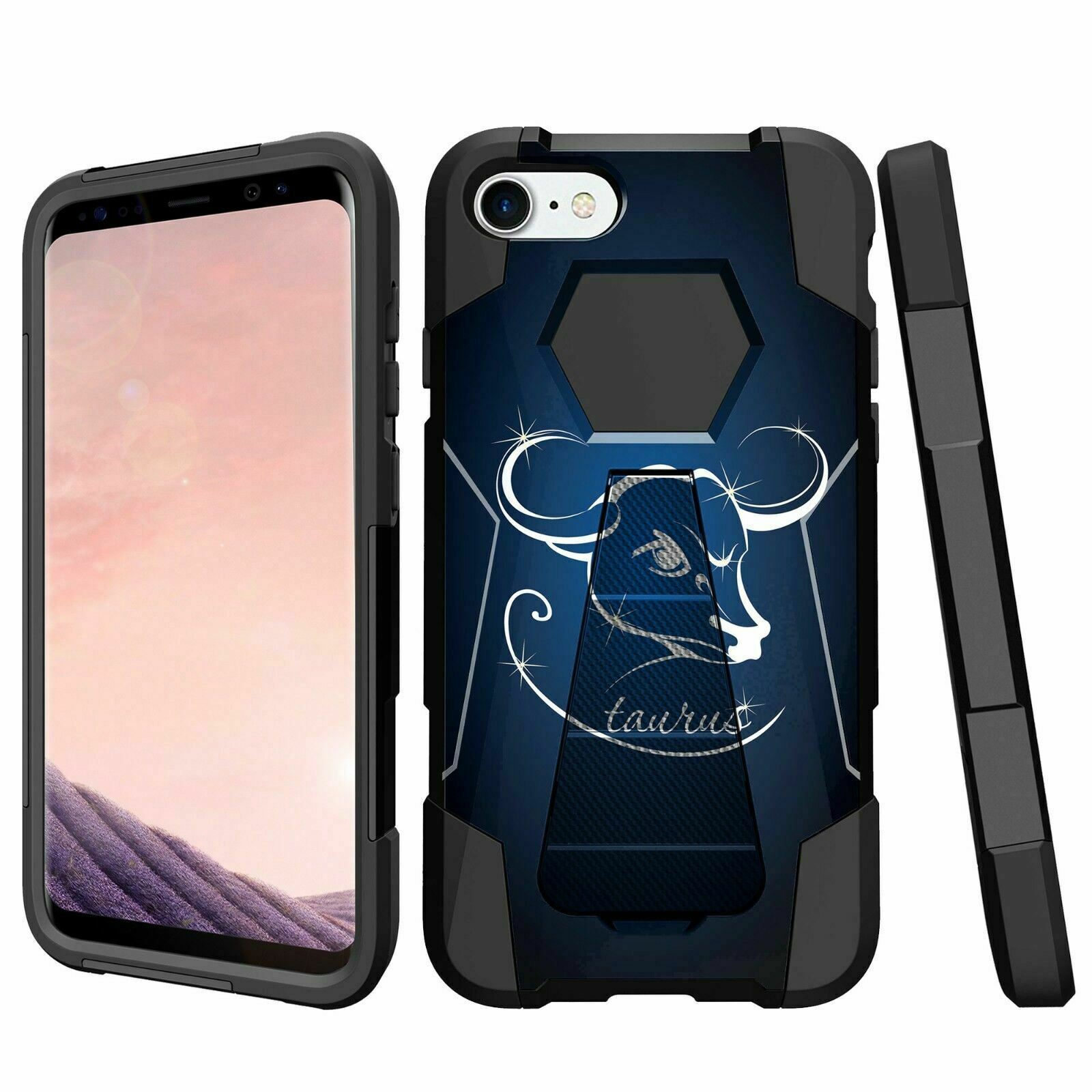 For Apple iPhone 7 | Apple iPhone 7 Kickstand Case - Zodiac Signs iPhone Cases AtlasCase Taurus 