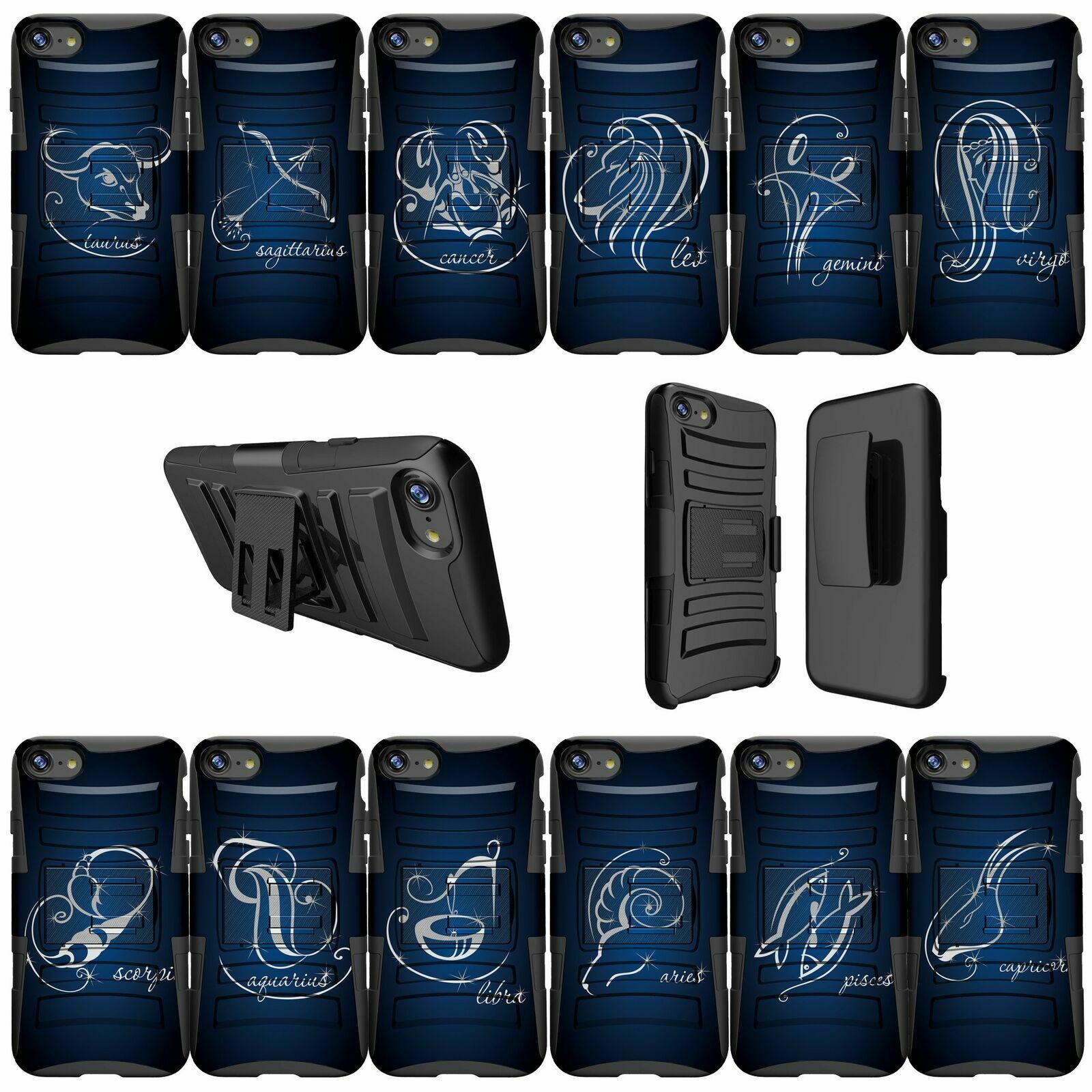 For Apple iPhone 7 | iPhone 7 2016 Holster & Kickstand Combo Case-Zodiac Signs iPhone Cases AtlasCase 