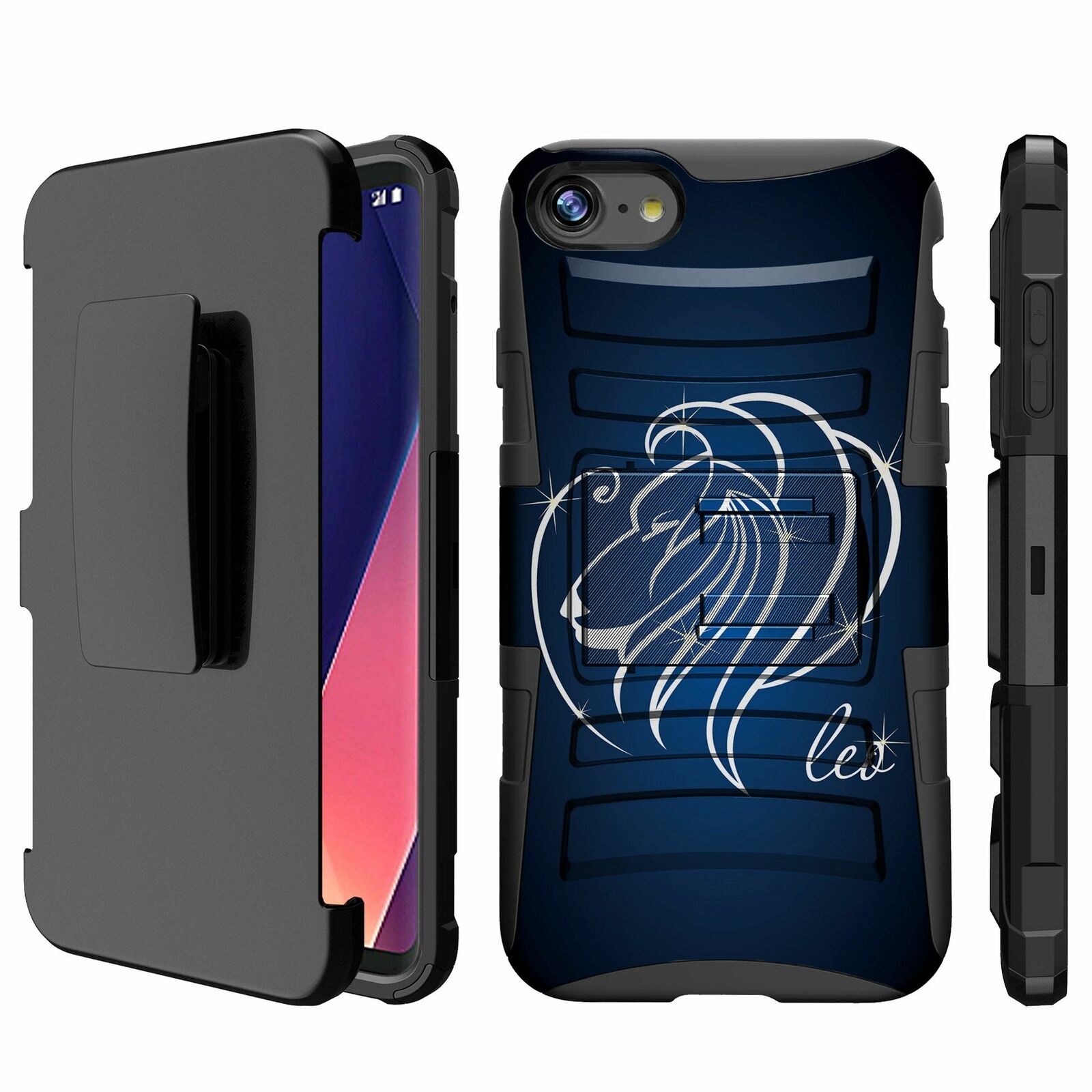 For Apple iPhone 7 | iPhone 7 2016 Holster & Kickstand Combo Case-Zodiac Signs iPhone Cases AtlasCase Leo 