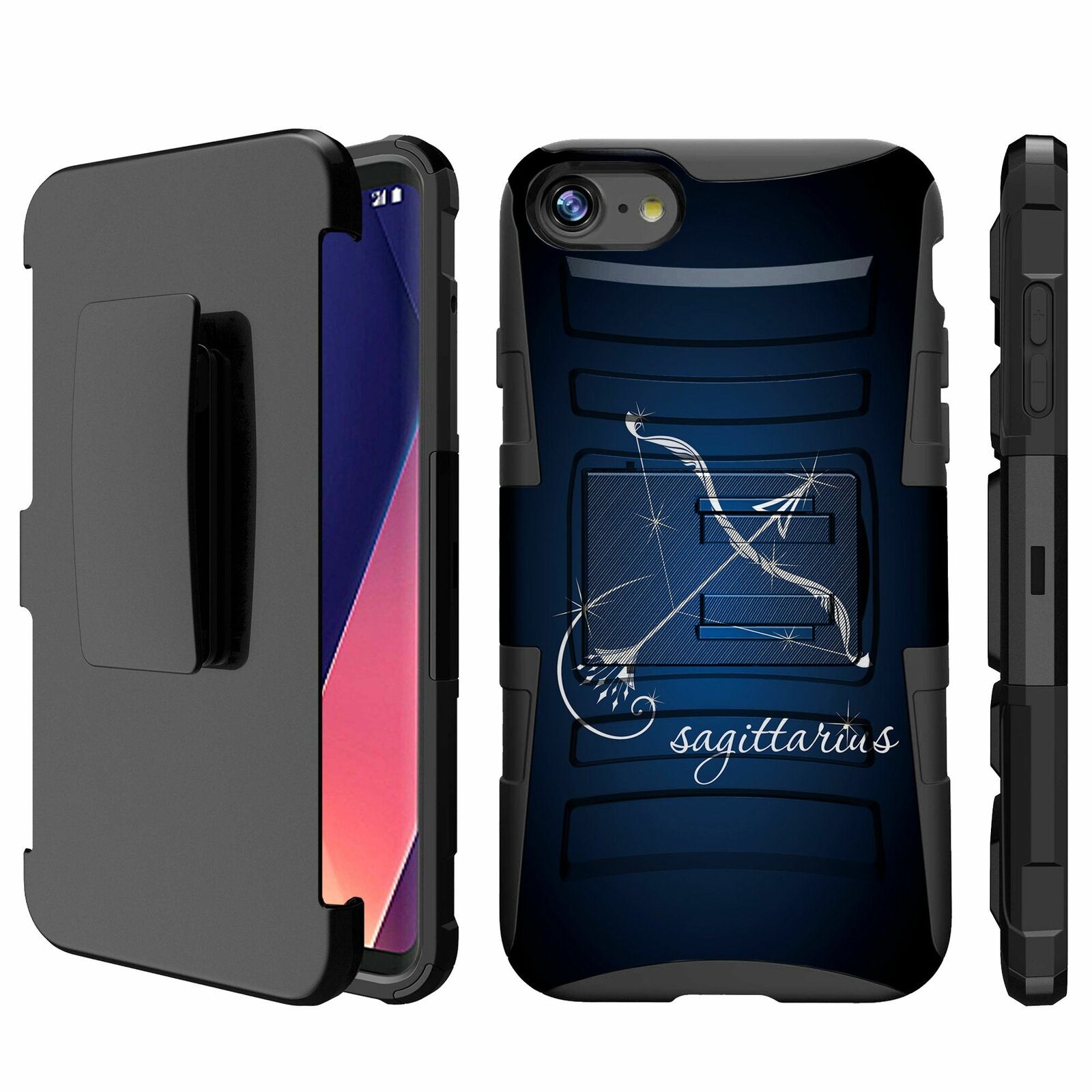 For Apple iPhone 7 | iPhone 7 2016 Holster & Kickstand Combo Case-Zodiac Signs iPhone Cases AtlasCase Sagittarius 