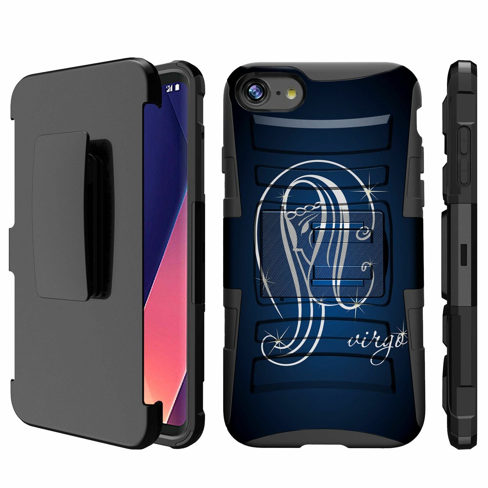 For Apple iPhone 8 | iPhone 8 2017 Holster & Kickstand Combo Case-Zodiac Signs iPhone Cases AtlasCase Virgo 