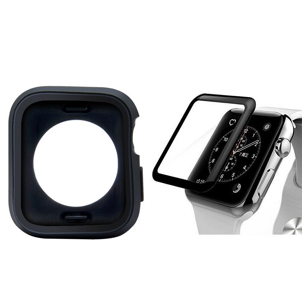 For Apple Watch Series 4 5 TPU Bumper Case+iWatch Screen Protector Cover 40/44mm dooqiwireless 