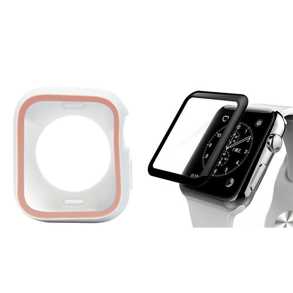 For Apple Watch Series 4 5 TPU Bumper Case+iWatch Screen Protector Cover 40/44mm dooqiwireless 