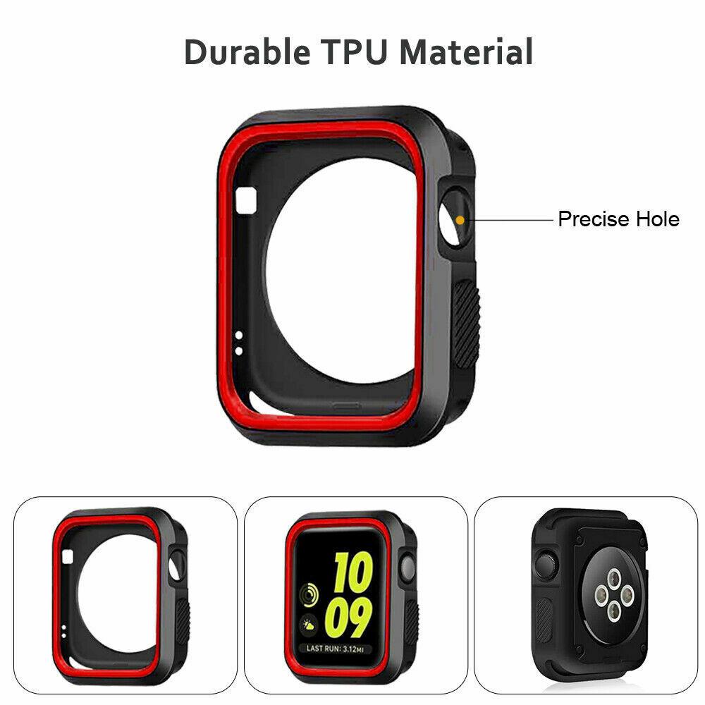 For Apple Watch Series 4 5 TPU Bumper Case+iWatch Screen Protector Cover 40/44mm dooqiwireless 
