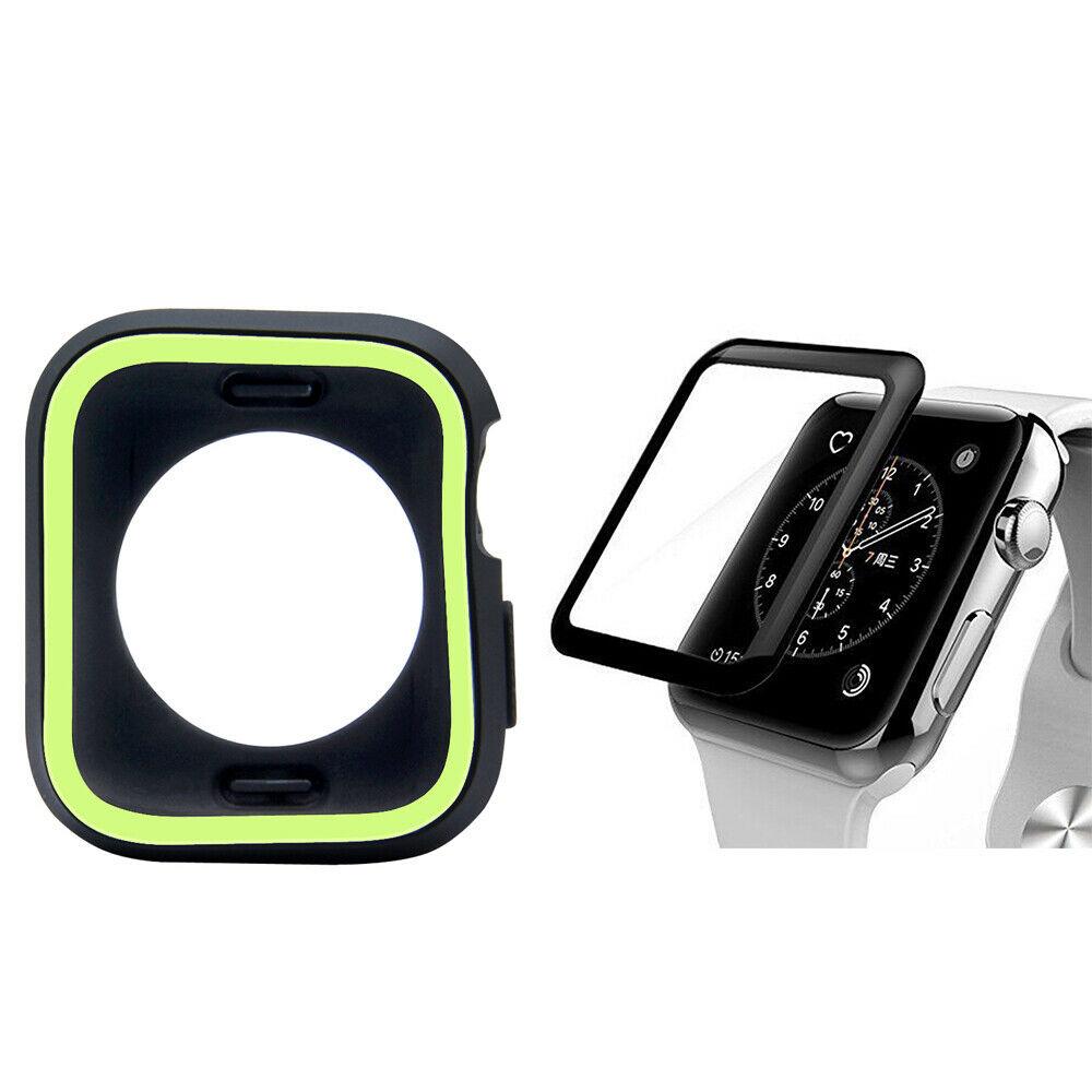 For Apple Watch Series 4 5 TPU Bumper Case+iWatch Screen Protector Cover 40/44mm dooqiwireless 