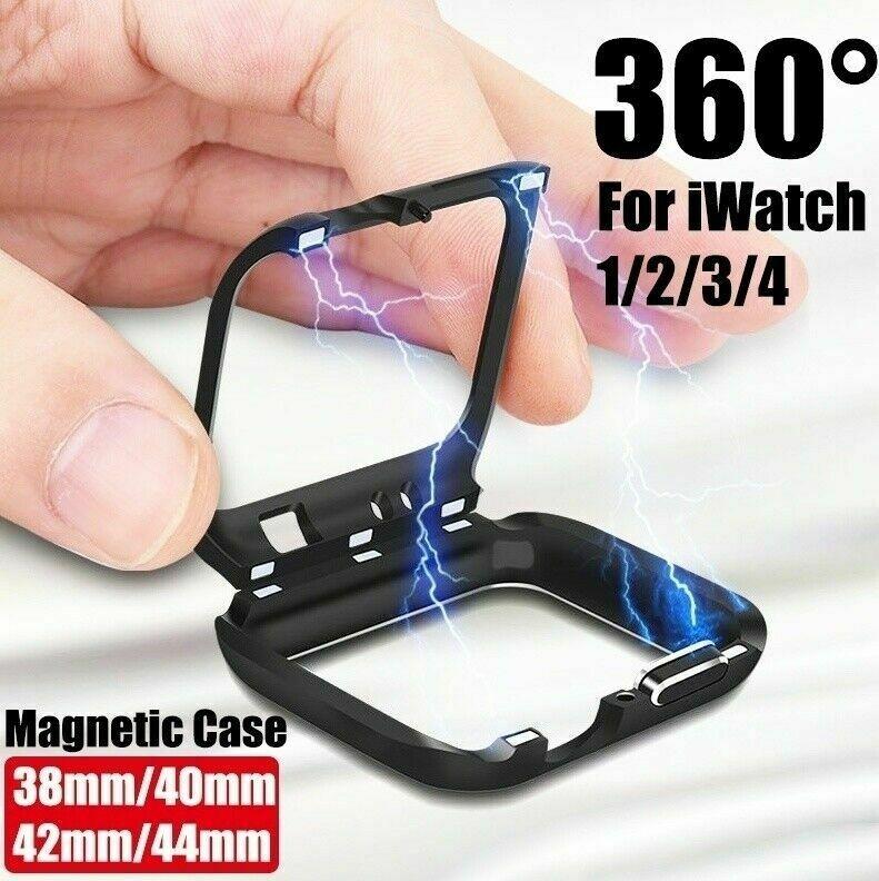For Apple Watch Series 5/4/3/2/1 Magnetic Metal Case Bumper Cover 38 40 42 44mm strongcase 