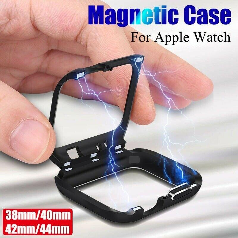For Apple Watch Series 5/4/3/2/1 Magnetic Metal Case Bumper Cover 38 40 42 44mm strongcase 