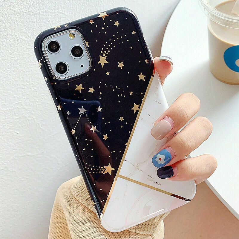 For girls Glitter Marble Case For iphone 11 Pro Max 7 8 Plus XS Max XR SE Cover whatapuritywhatapurity Marble (Black) For iphone 11 