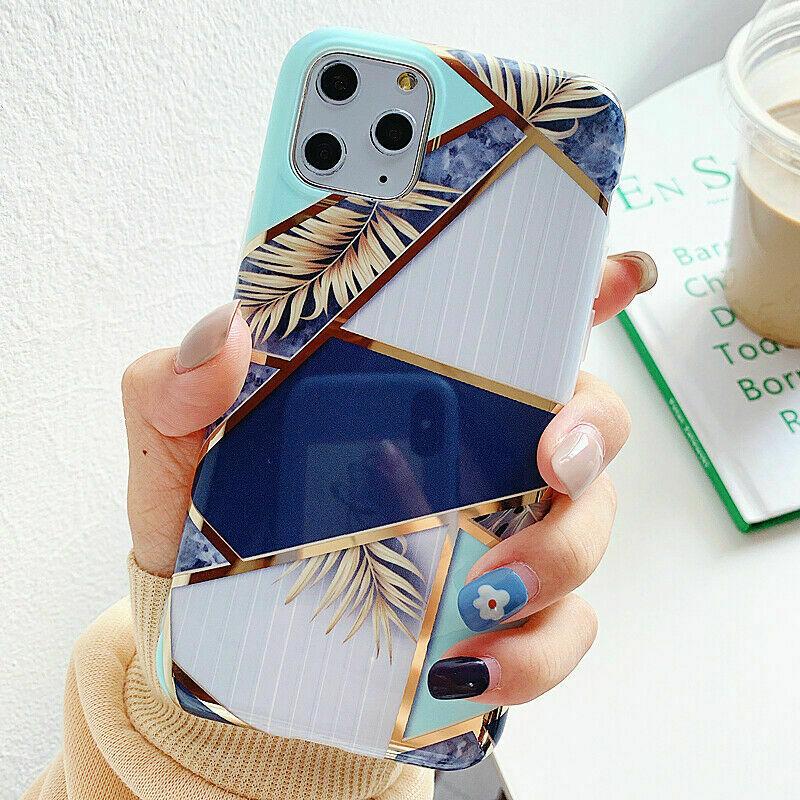 For girls Glitter Marble Case For iphone 11 Pro Max 7 8 Plus XS Max XR SE Cover whatapuritywhatapurity Marble (Dark Blue) For iphone 11 