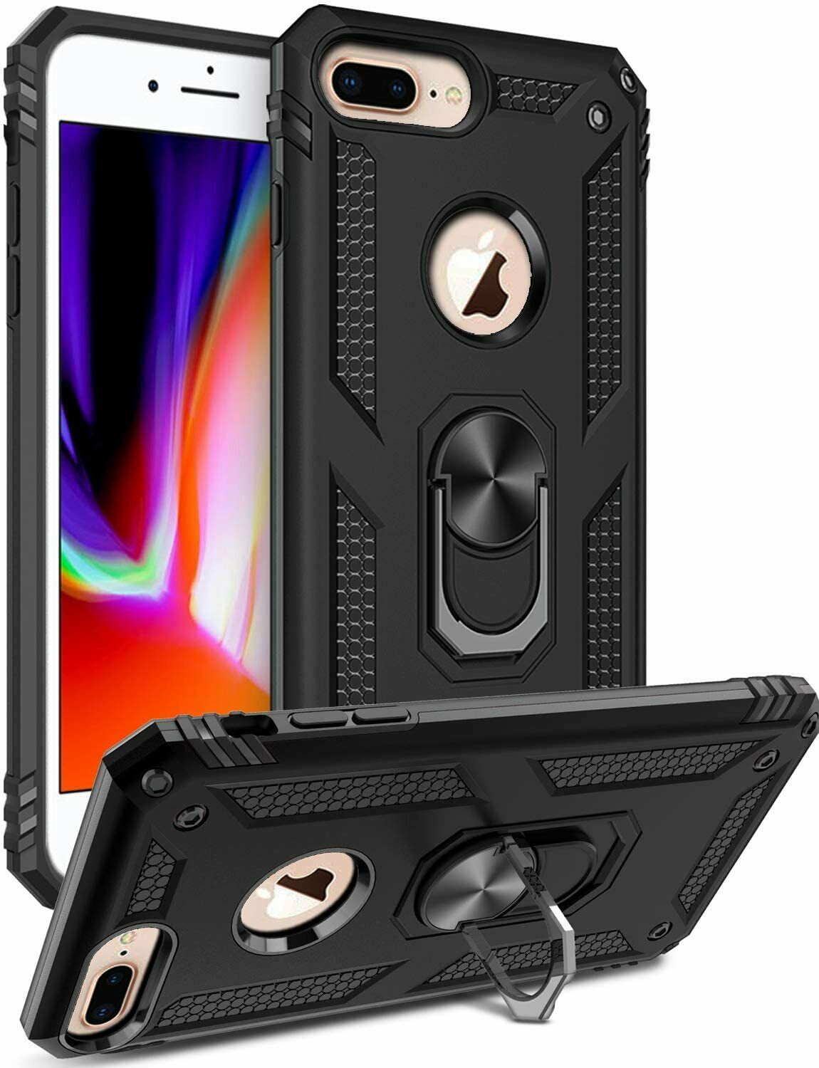 For iPhone 11 Pro 6 6s 7 8 Plus XS Max XR X Case Kickstand Shockproof Ring Cover storm-buy 