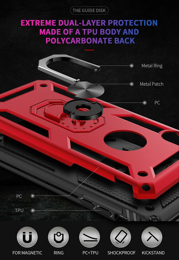 For iPhone 11 Pro 6 6s 7 8 Plus XS Max XR X Case Kickstand Shockproof Ring Cover storm-buy 