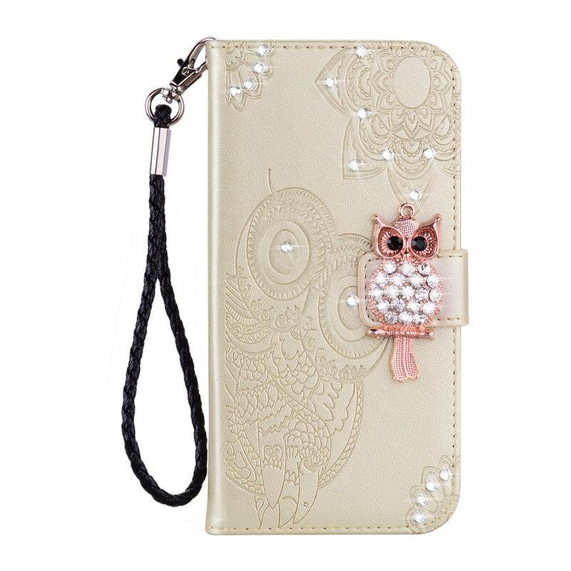 For iPhone 11 Pro 7 8 Plus X XR XS Max Bling Owl Wallet Leather Flip Cover Case runrun-2019runrun-2019 