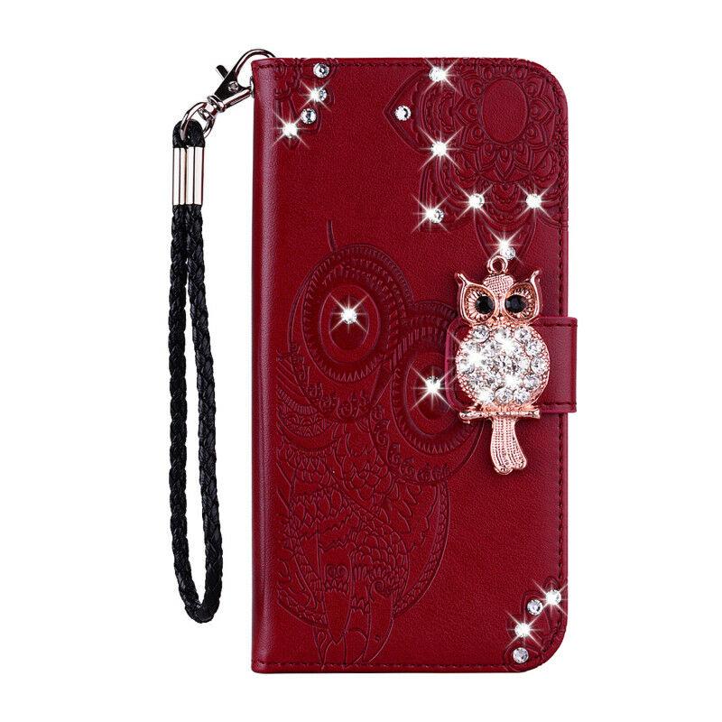 For iPhone 11 Pro 7 8 Plus X XR XS Max Bling Owl Wallet Leather Flip Cover Case runrun-2019runrun-2019 