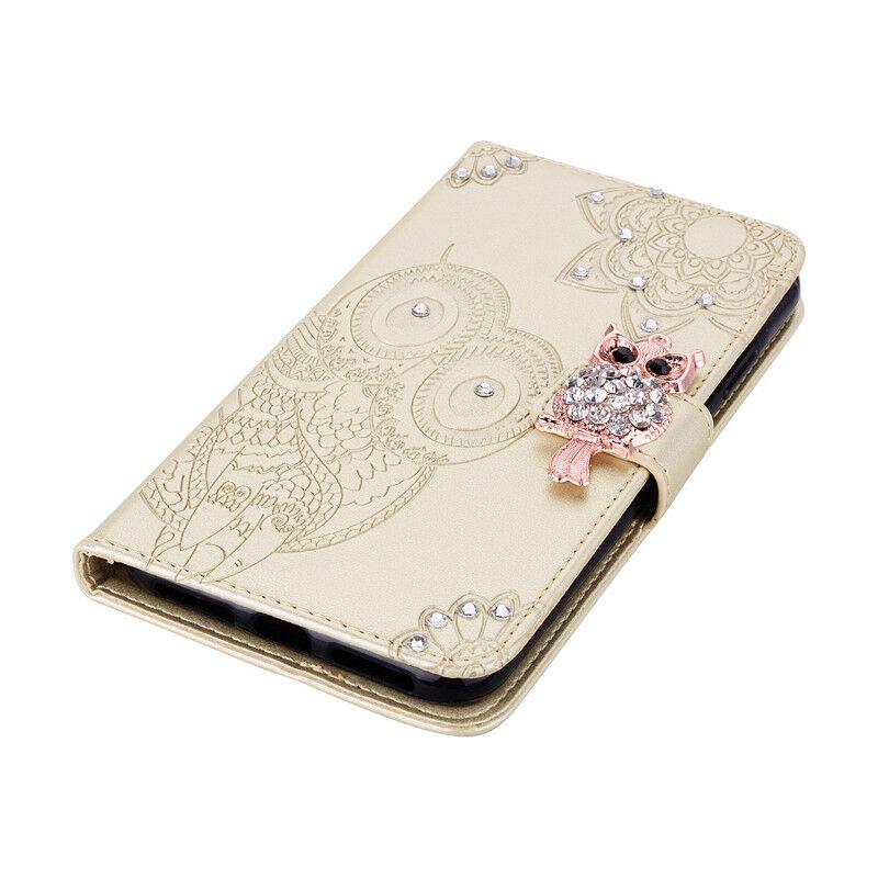 For iPhone 11 Pro 7 8 Plus X XR XS Max Bling Owl Wallet Leather Flip Cover Case runrun-2019runrun-2019 