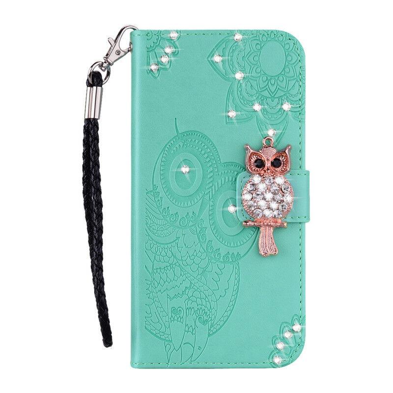 For iPhone 11 Pro 7 8 Plus X XR XS Max Bling Owl Wallet Leather Flip Cover Case runrun-2019runrun-2019 