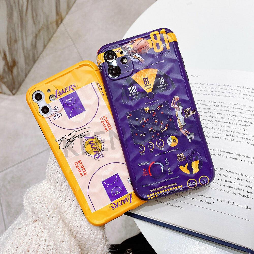 For iPhone 11 Pro Max 7 8 Plus XR Kobe Bryant Lakers Shockproof Phone Case Cover keencase 
