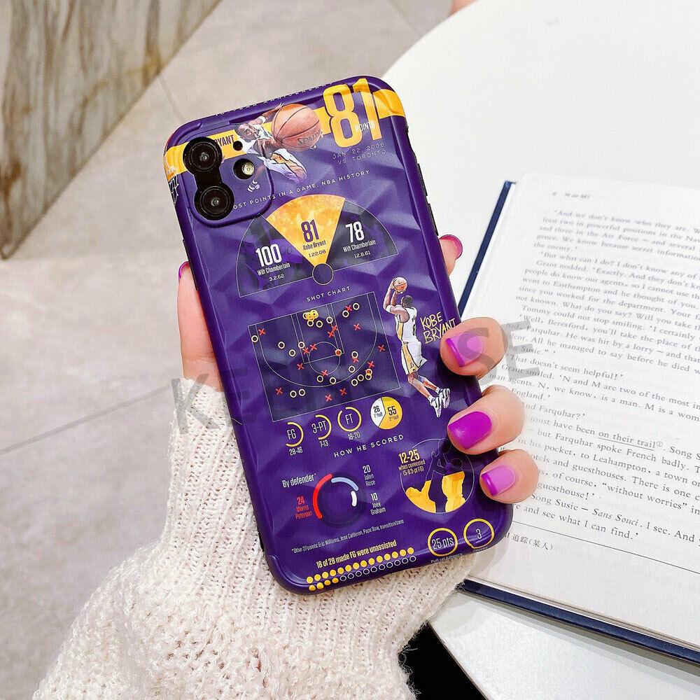 For iPhone 11 Pro Max 7 8 Plus XR Kobe Bryant Lakers Shockproof Phone Case Cover keencase 