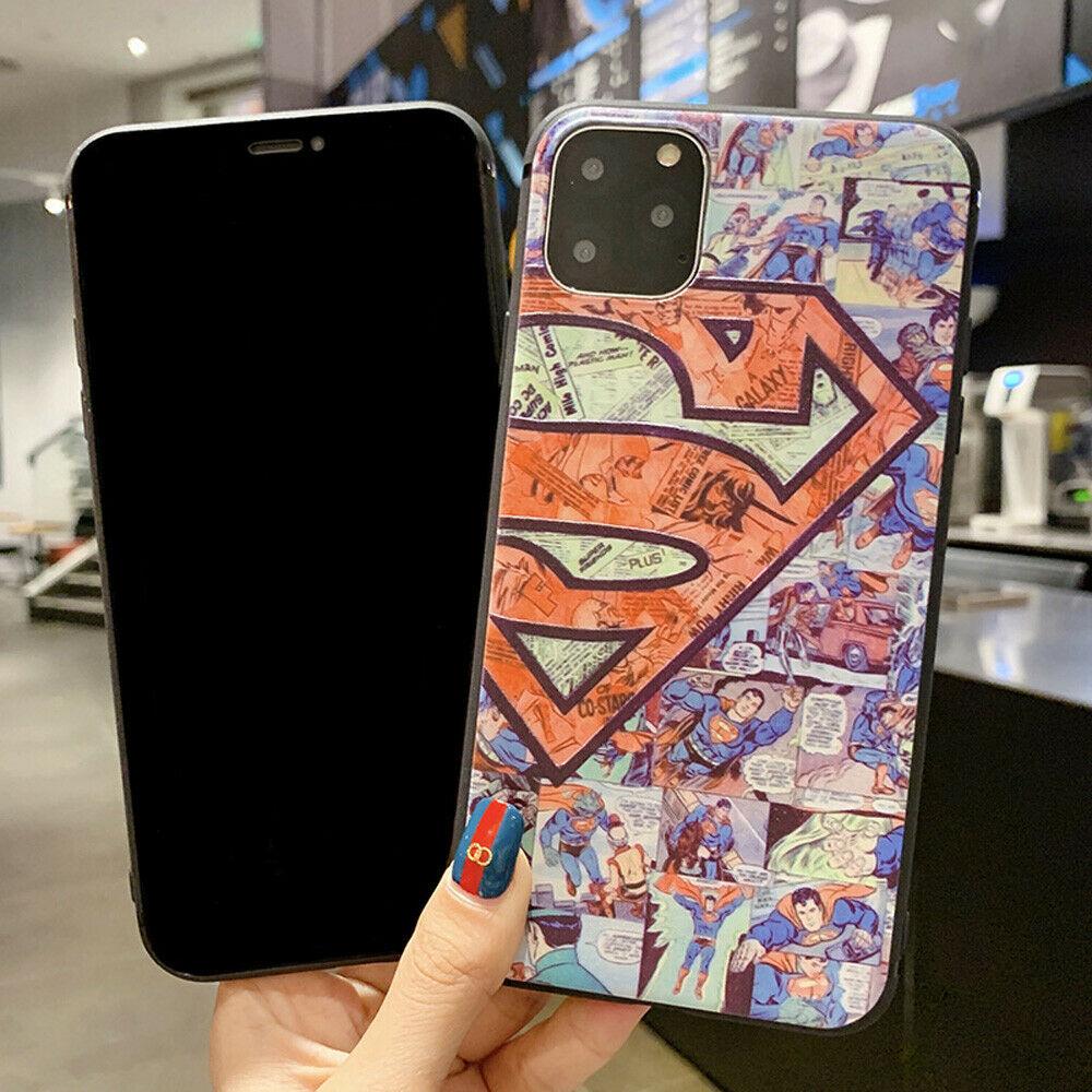 For iPhone 11 Pro Max 7 8 XS XR Marvel Cartoon Superman Phone Case Cover iPhone Cases AtlasCase 