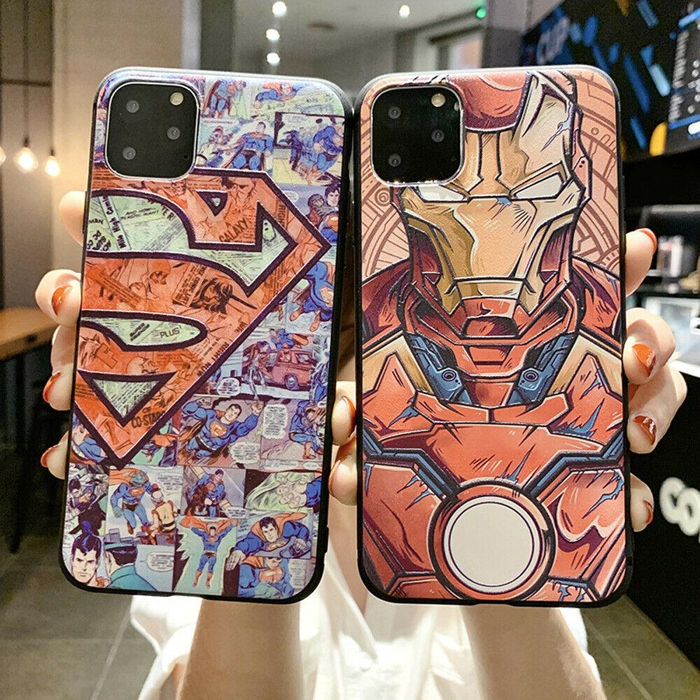 For iPhone 11 Pro Max 7 8 XS XR Marvel Cartoon Superman Phone Case Cover iPhone Cases AtlasCase 