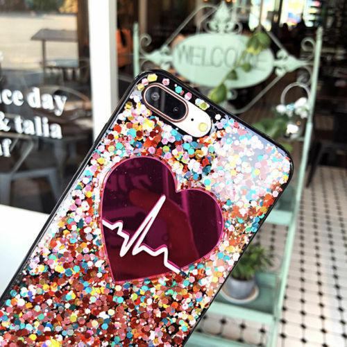 For iPhone 11 Pro Max 8 Plus 7 XS Max XR Bling Glitter Heart Cute Phone Case Cover casedeal2000 