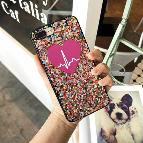 For iPhone 11 Pro Max 8 Plus 7 XS Max XR Bling Glitter Heart Cute Phone Case Cover casedeal2000 