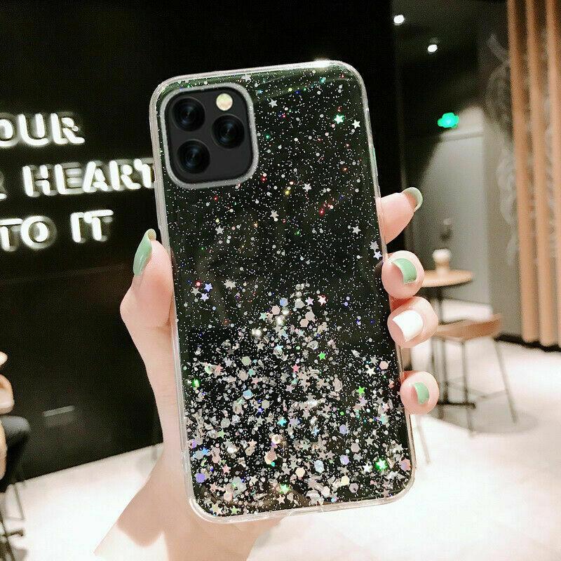 For Iphone 11 Pro Max 8 Plus 7 XS Max XR Cute Bling Glitter Girls Women Case Cover casedeal2000 For Apple iPhone 11 Pro Max Black (Bling Star Pattern) 