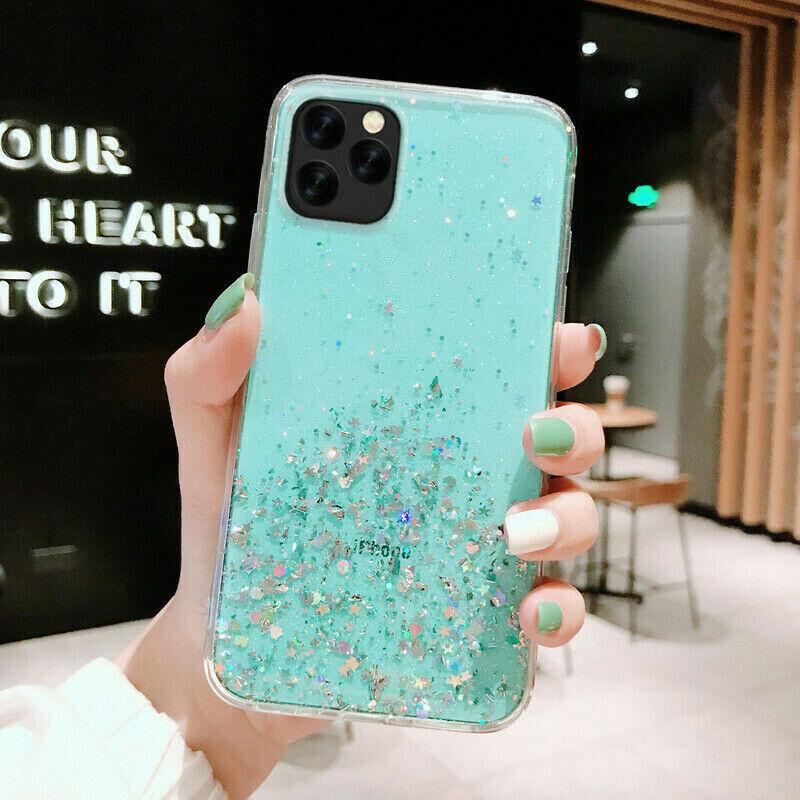 For Iphone 11 Pro Max 8 Plus 7 XS Max XR Cute Bling Glitter Girls Women Case Cover casedeal2000 For Apple iPhone 11 Pro Max Green (Bling Star Pattern) 