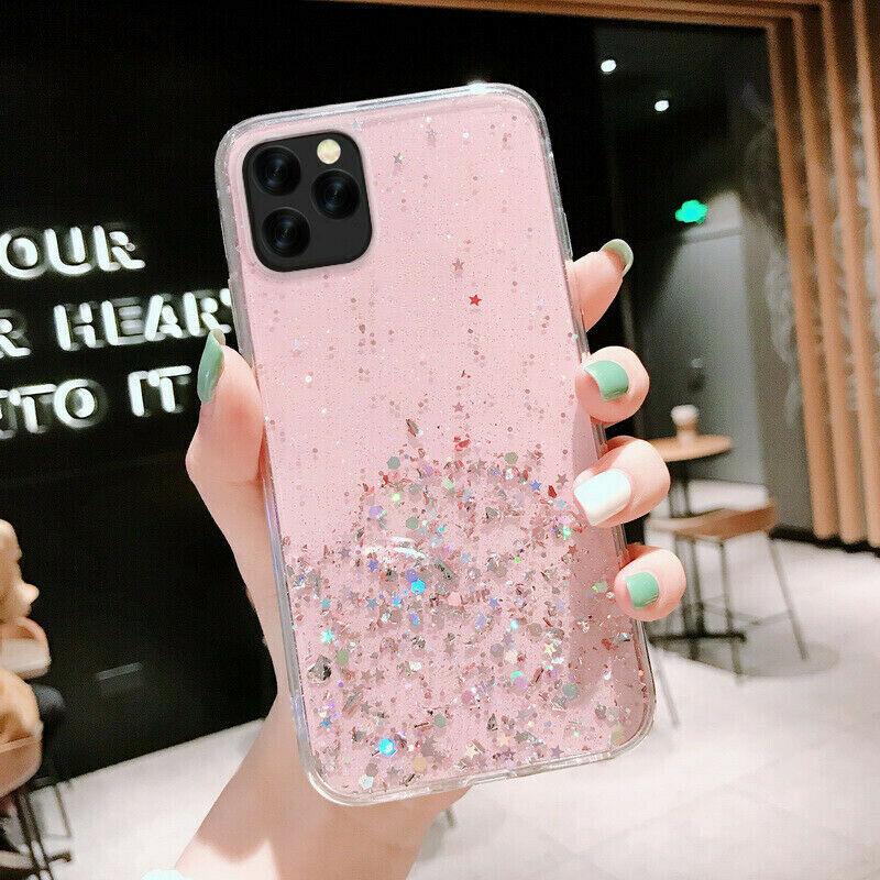 For Iphone 11 Pro Max 8 Plus 7 XS Max XR Cute Bling Glitter Girls Women Case Cover casedeal2000 For Apple iPhone 11 Pro Max Pink (Bling Star Pattern) 