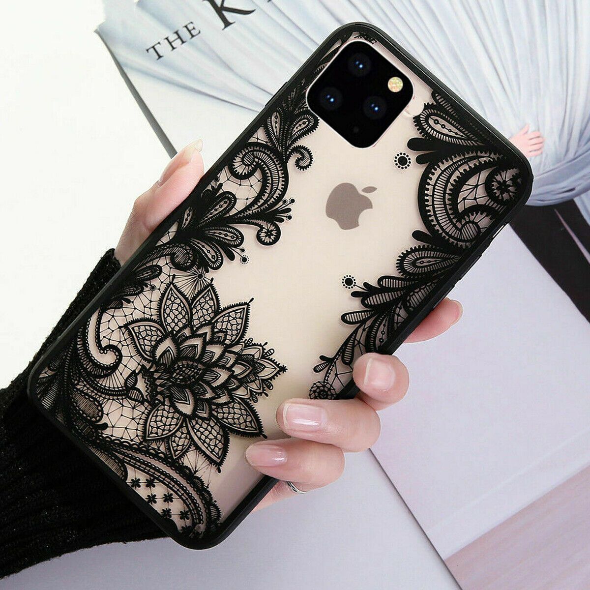 For iPhone 11 Pro Max 8 Plus 7 XS MAX XR Mandala Lace Flower Cute Phone Case Cover casedeal2000 