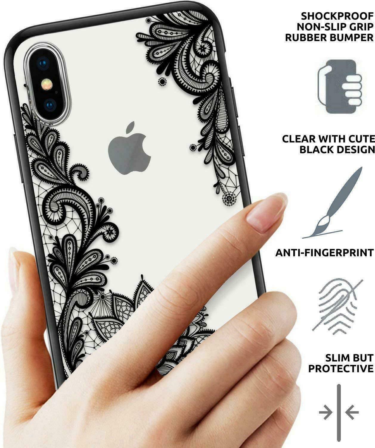 For iPhone 11 Pro Max 8 Plus 7 XS MAX XR Mandala Lace Flower Cute Phone Case Cover casedeal2000 