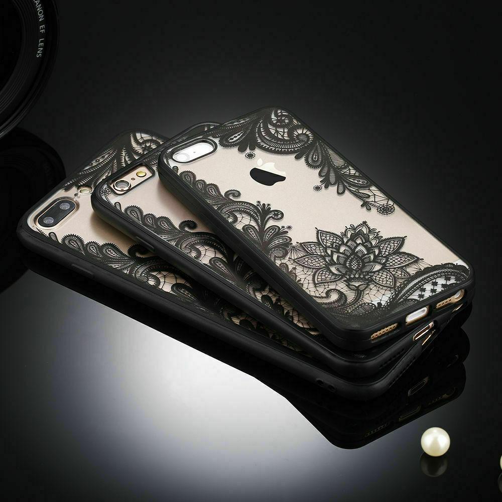 For iPhone 11 Pro Max 8 Plus 7 XS MAX XR Mandala Lace Flower Cute Phone Case Cover casedeal2000 