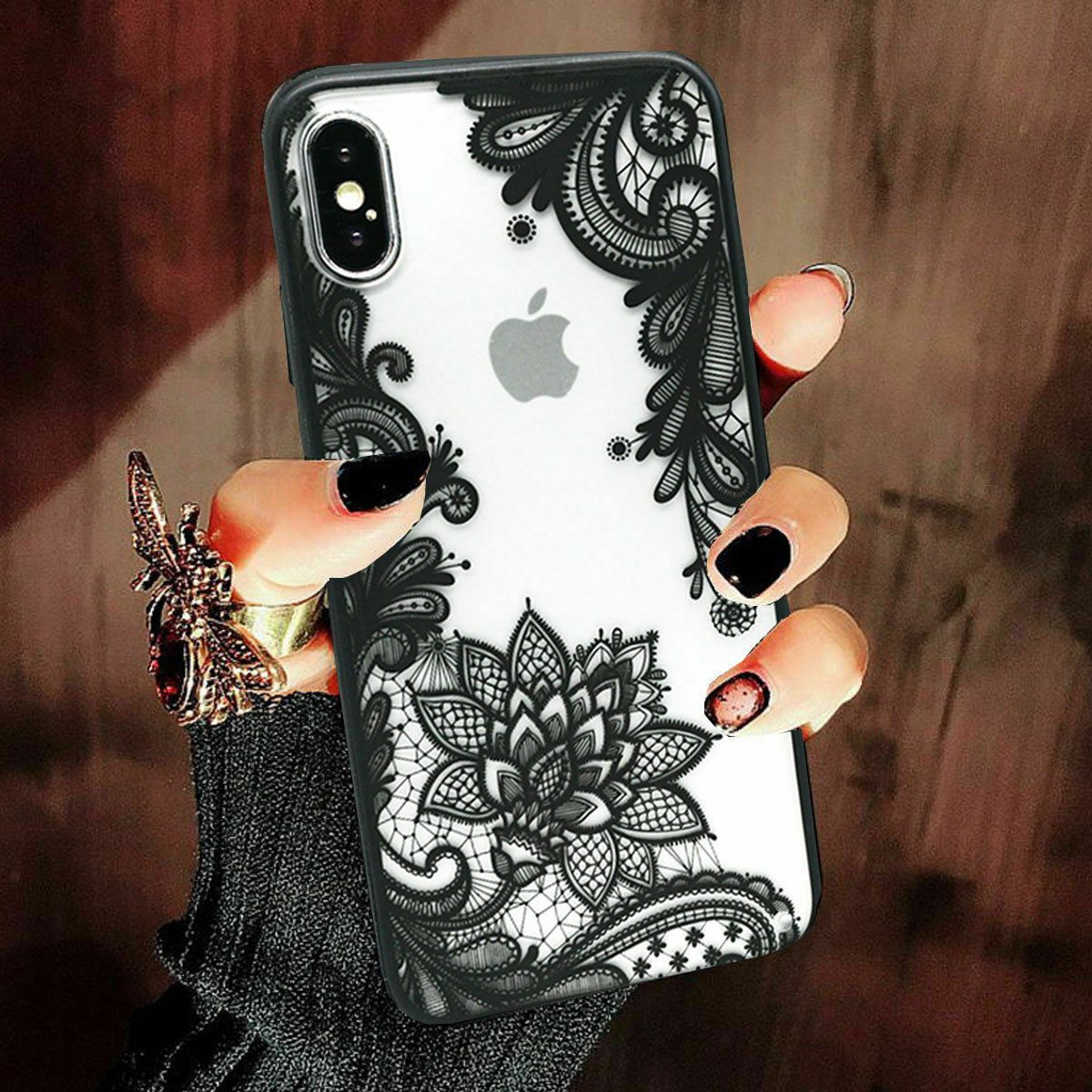 For iPhone 11 Pro Max 8 Plus 7 XS MAX XR Mandala Lace Flower Cute Phone Case Cover casedeal2000 