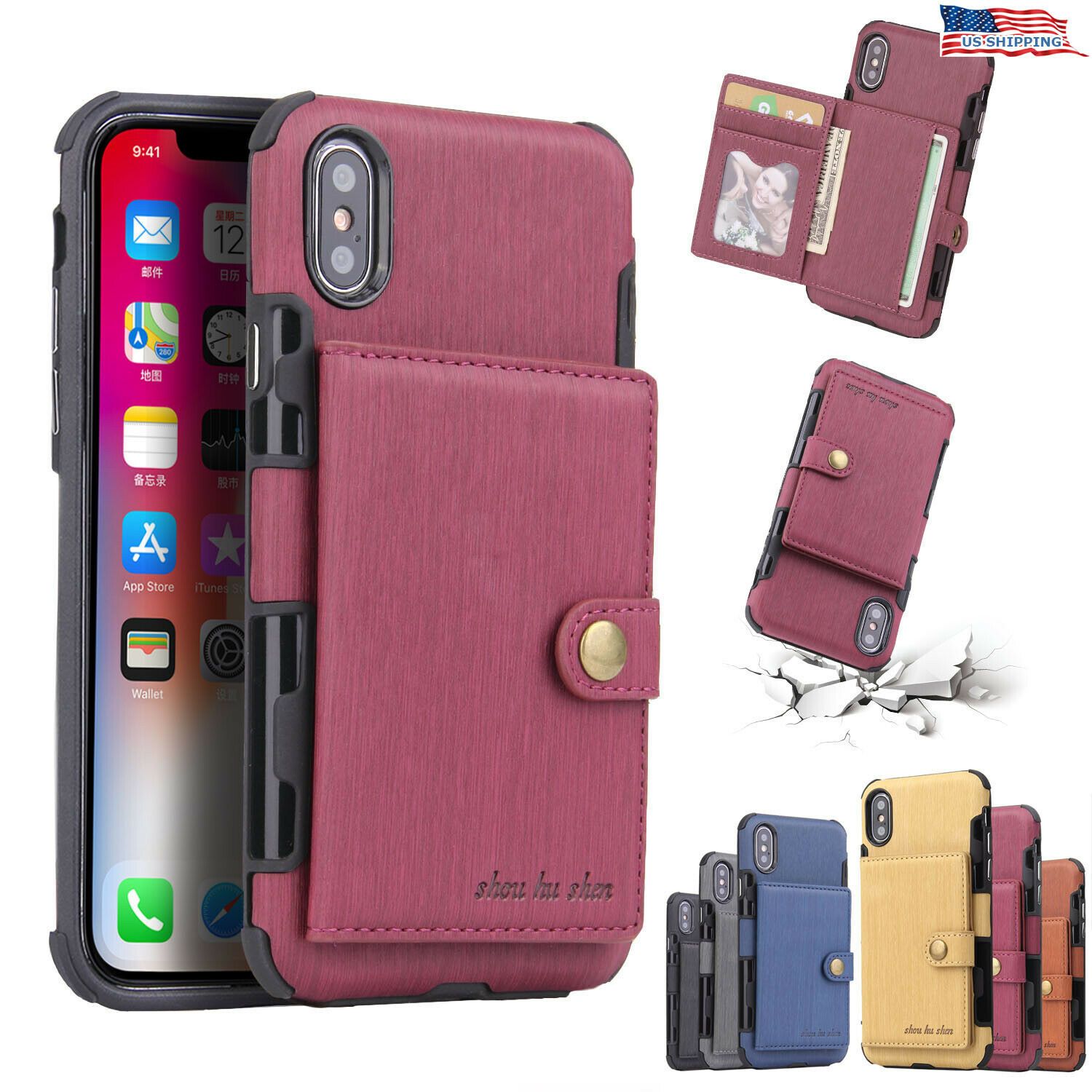 For iPhone 11 Pro XS MAX/ XR X 6 7 8 Plus Wallet Leather Case Card Holder Cover hotgadgetbayhotgadgetbay 