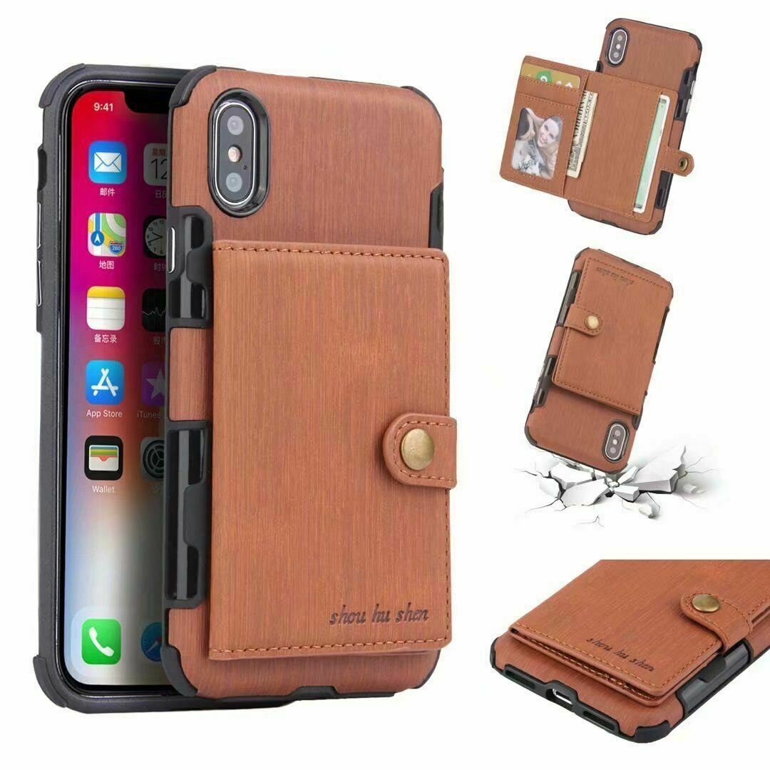 For iPhone 11 Pro XS MAX/ XR X 6 7 8 Plus Wallet Leather Case Card Holder Cover hotgadgetbayhotgadgetbay For iPhone X Brown 