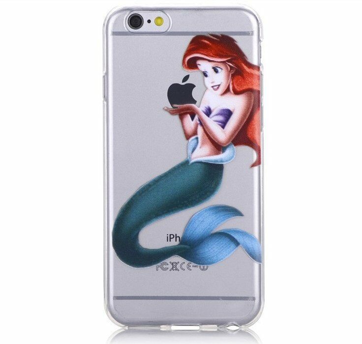 for iPhone 6 / 6S - SOFT TPU RUBBER SILICONE CLEAR CASE COVER DISNEY PRINCESS phonecaseusaphonecaseusa Ariel Mermaid 