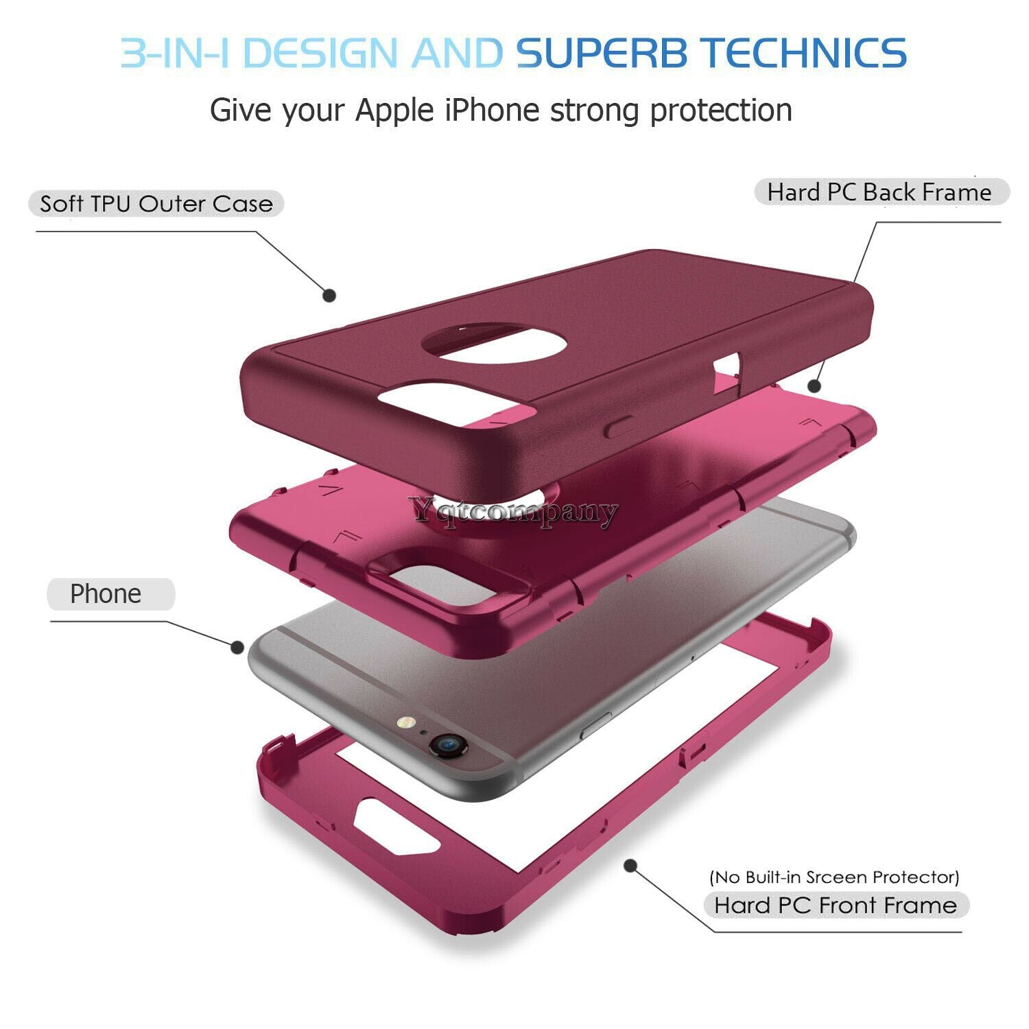 For iPhone 6s 7 8 Plus 11 Pro Max XR XS Max SE ULTRA SHOCKPROOF Armor Cover Case yqtcompany 