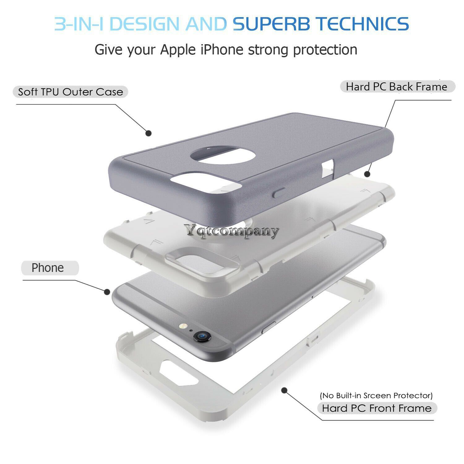 For iPhone 6s 7 8 Plus 11 Pro Max XR XS Max SE ULTRA SHOCKPROOF Armor Cover Case yqtcompany 