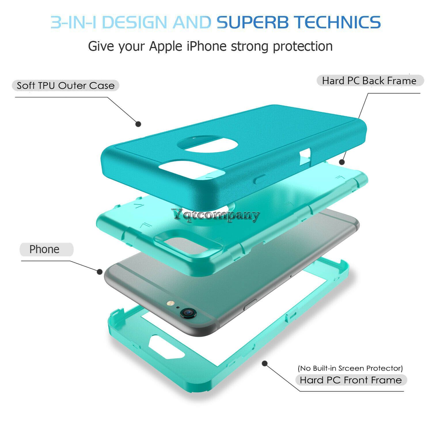 For iPhone 6s 7 8 Plus 11 Pro Max XR XS Max SE ULTRA SHOCKPROOF Armor Cover Case yqtcompany 