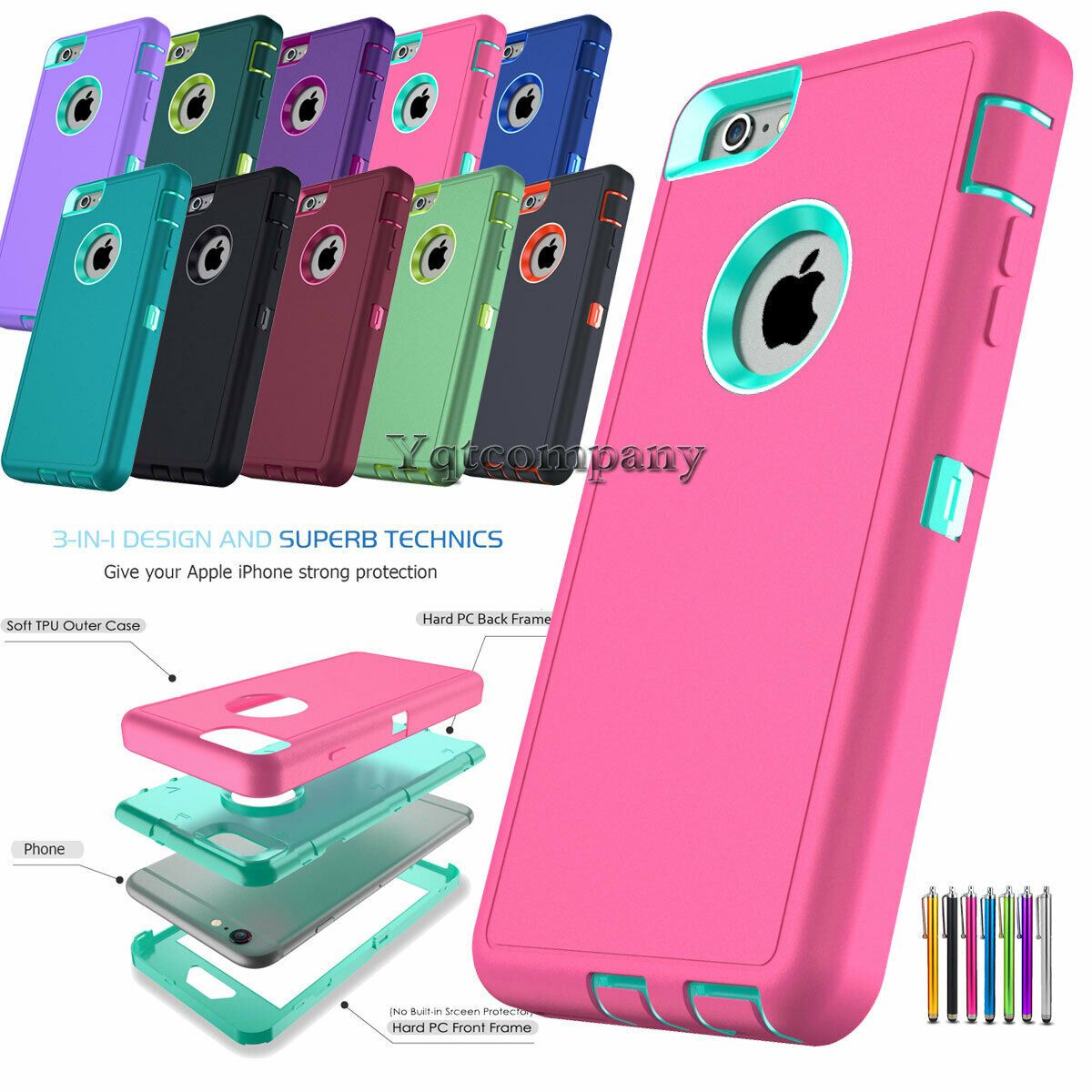 For iPhone 6s 7 8 Plus 11 Pro Max XR XS Max SE ULTRA SHOCKPROOF Armor Cover Case yqtcompany 