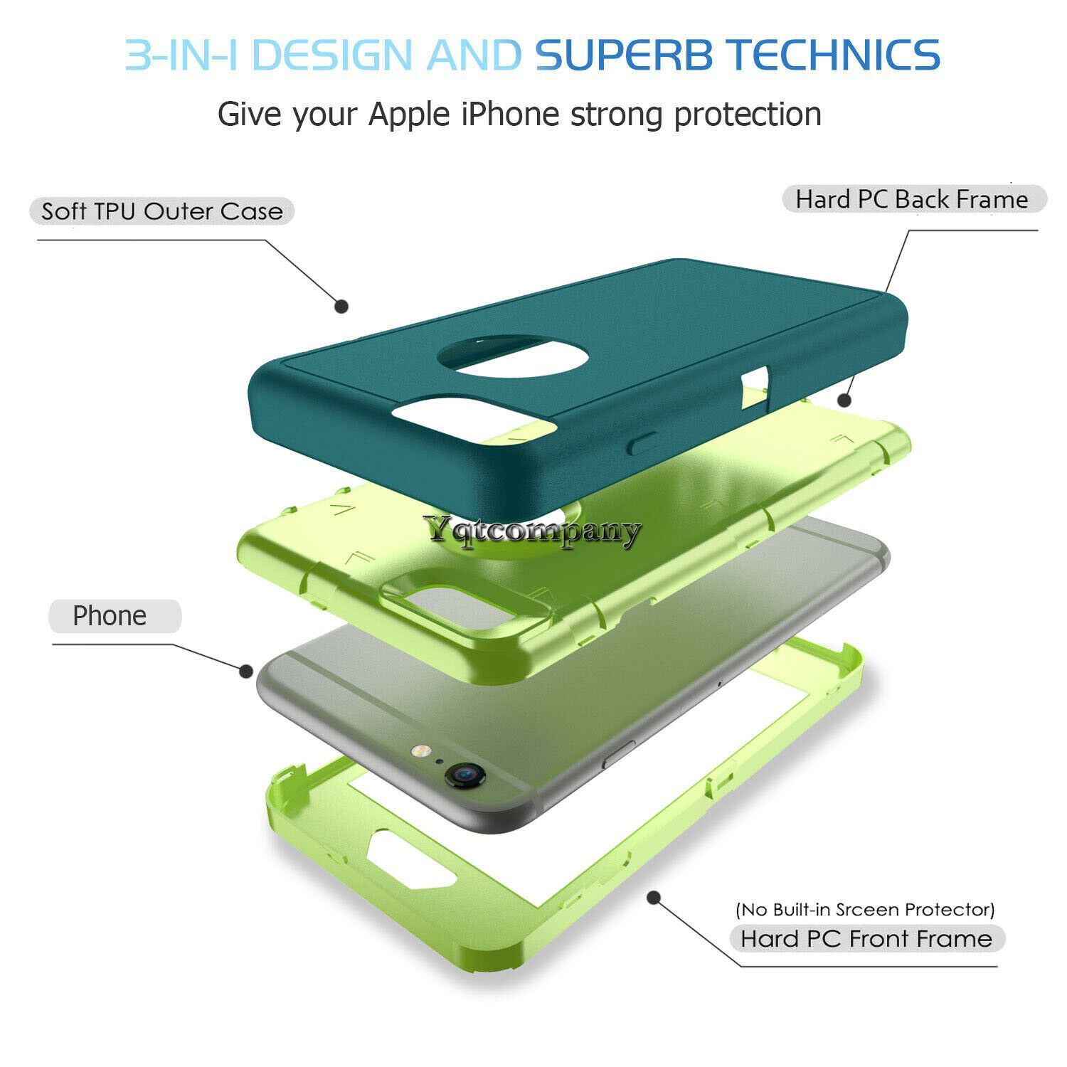 For iPhone 6s 7 8 Plus 11 Pro Max XR XS Max SE ULTRA SHOCKPROOF Armor Cover Case yqtcompany 