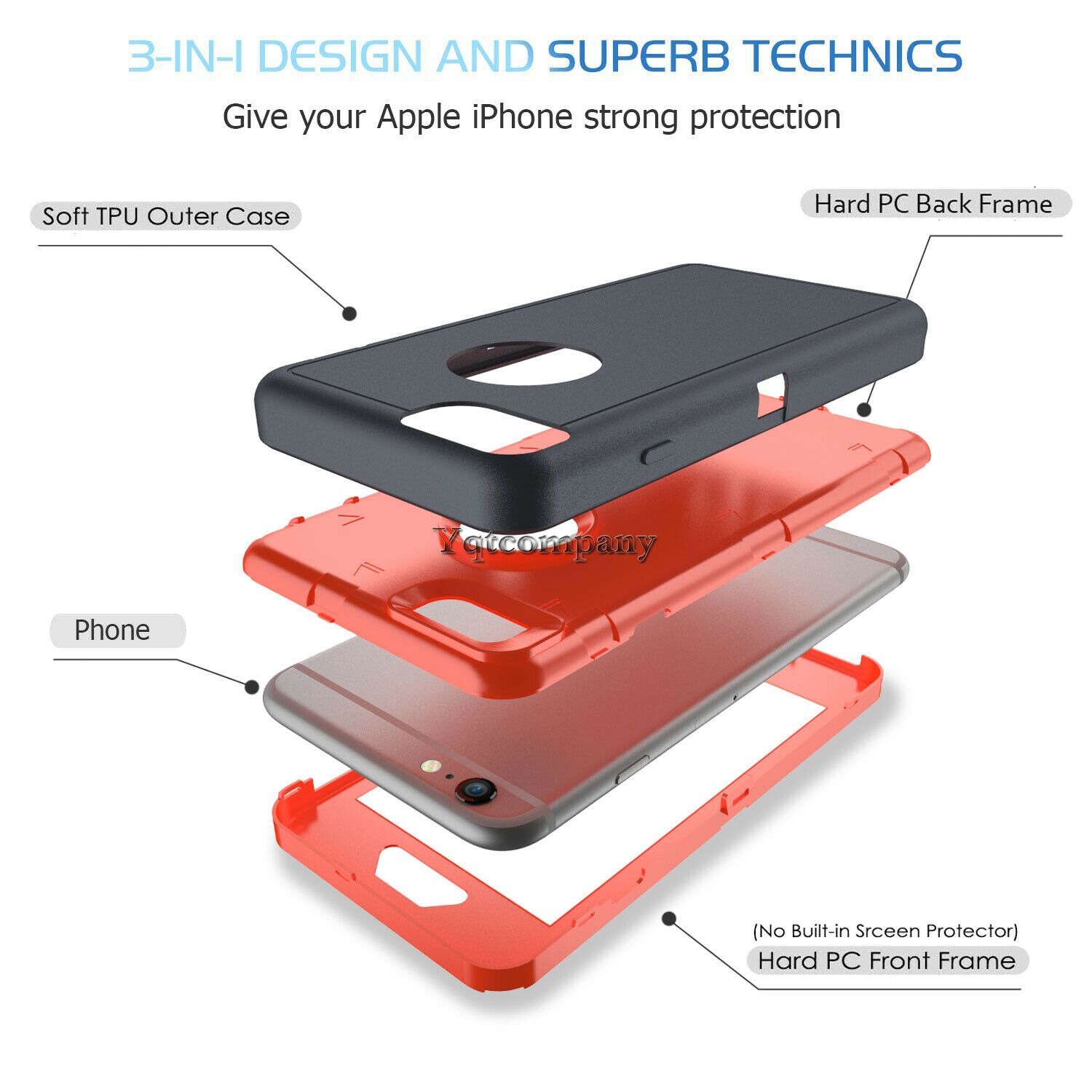 For iPhone 6s 7 8 Plus 11 Pro Max XR XS Max SE ULTRA SHOCKPROOF Armor Cover Case yqtcompany 
