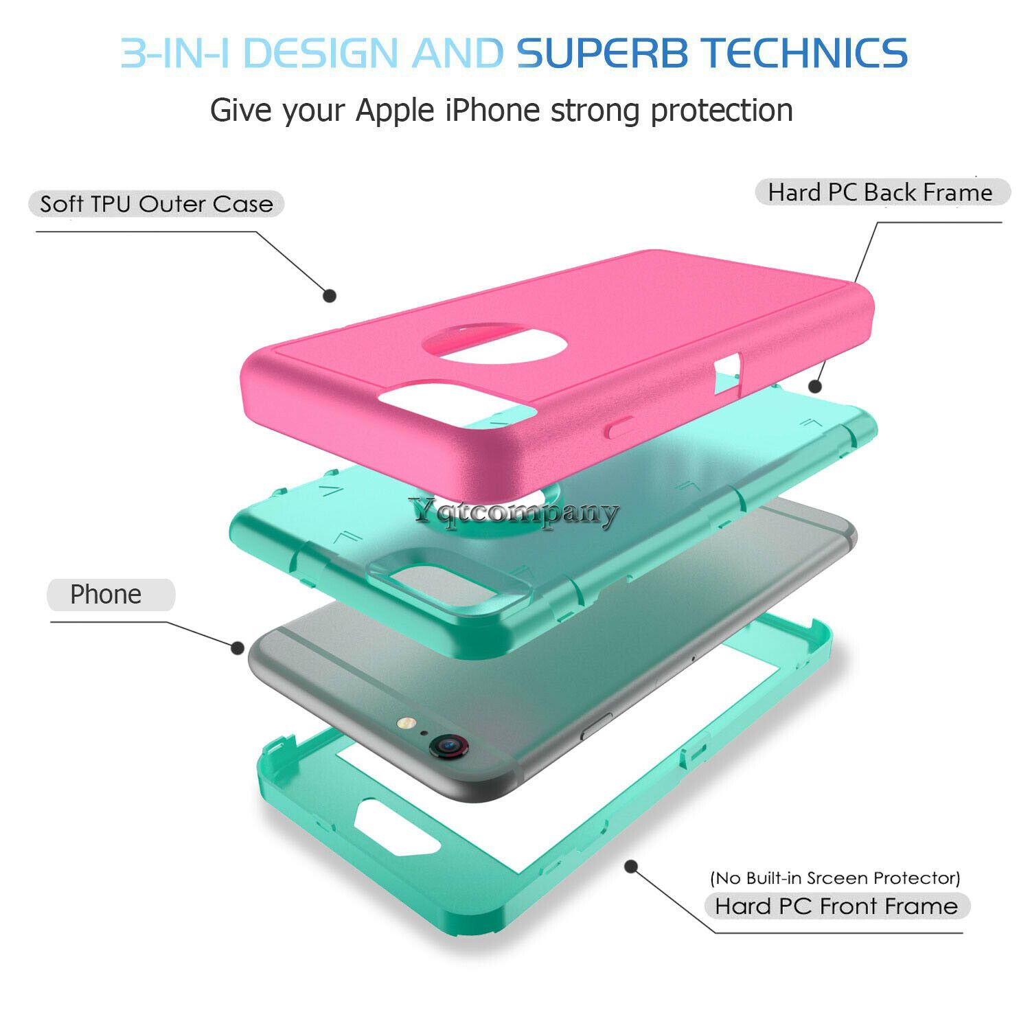 For iPhone 6s 7 8 Plus 11 Pro Max XR XS Max SE ULTRA SHOCKPROOF Armor Cover Case yqtcompany 