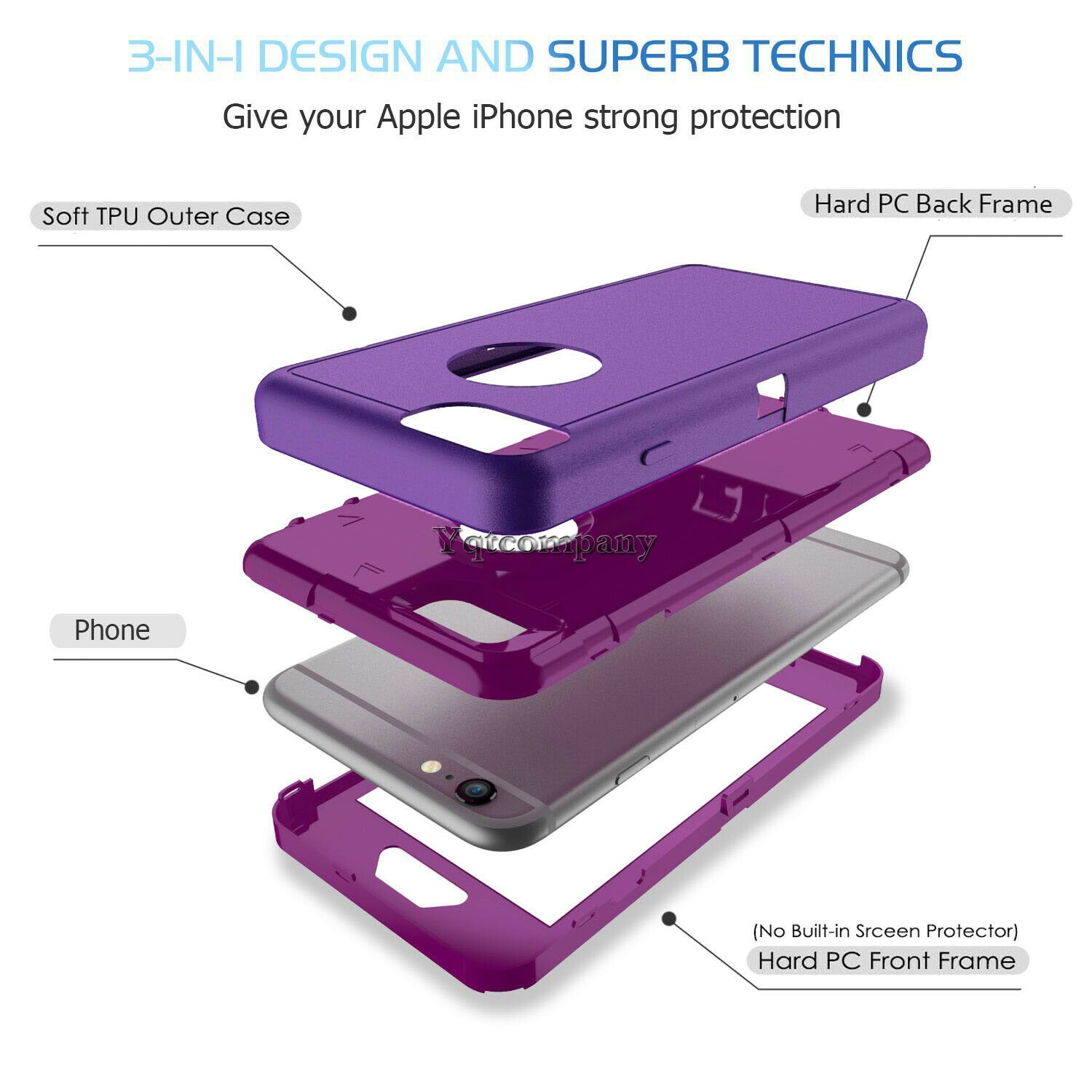For iPhone 6s 7 8 Plus 11 Pro Max XR XS Max SE ULTRA SHOCKPROOF Armor Cover Case yqtcompany 