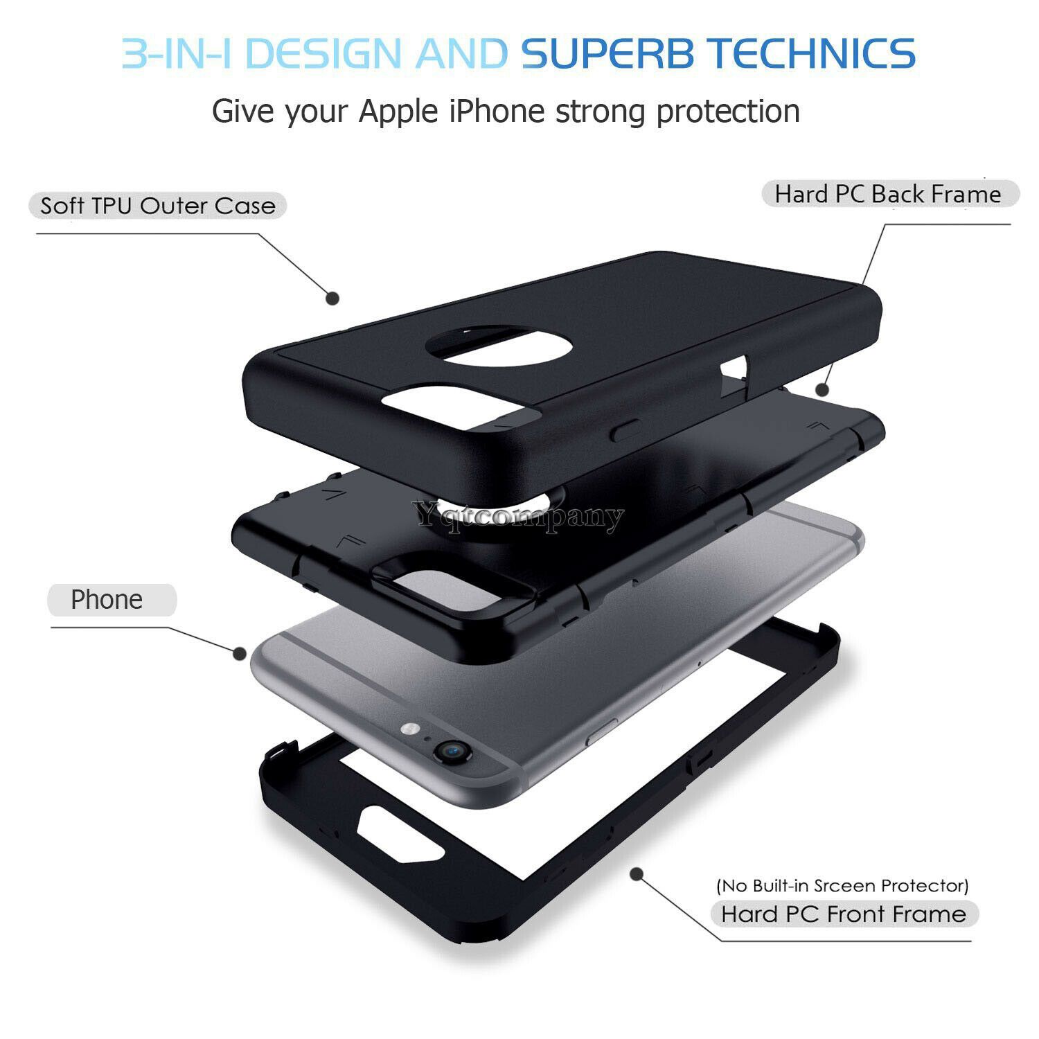 For iPhone 6s 7 8 Plus 11 Pro Max XR XS Max SE ULTRA SHOCKPROOF Armor Cover Case yqtcompany 