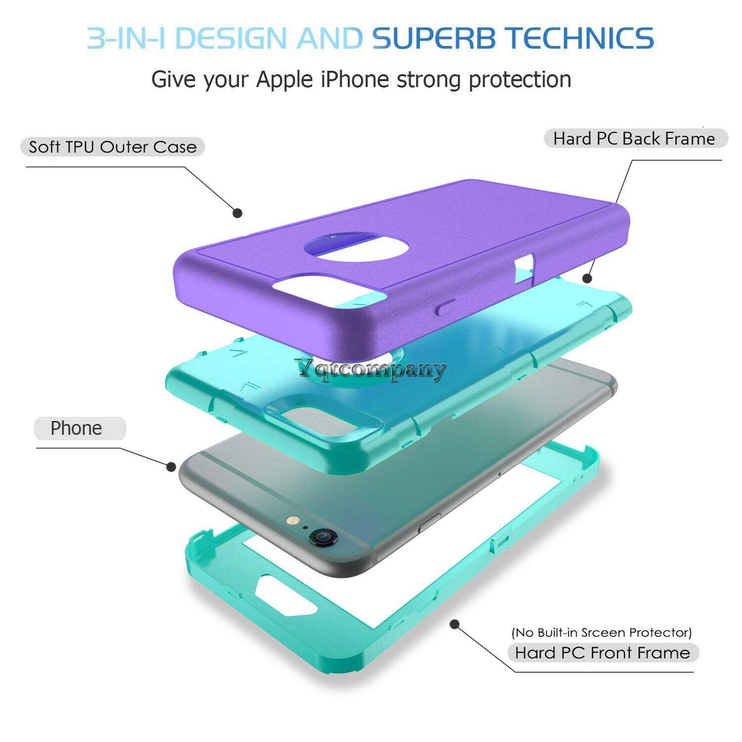 For iPhone 6s 7 8 Plus 11 Pro Max XR XS Max SE ULTRA SHOCKPROOF Armor Cover Case yqtcompany 