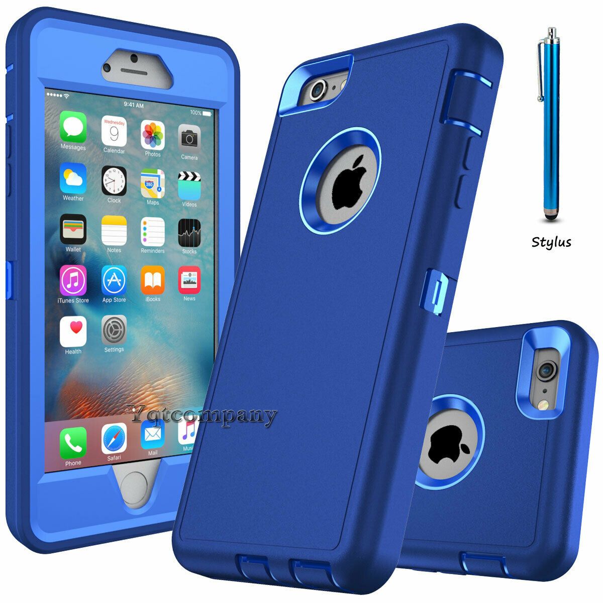For iPhone 6s 7 8 Plus 11 Pro Max XR XS Max SE ULTRA SHOCKPROOF Armor Cover Case yqtcompany For Apple iPhone 6 Blue 