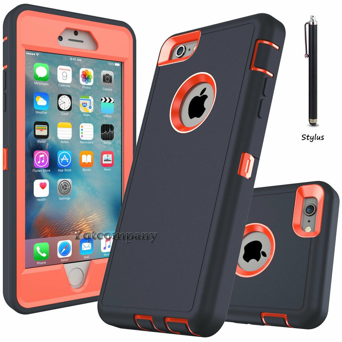 For iPhone 6s 7 8 Plus 11 Pro Max XR XS Max SE ULTRA SHOCKPROOF Armor Cover Case yqtcompany For Apple iPhone 6 Brown 