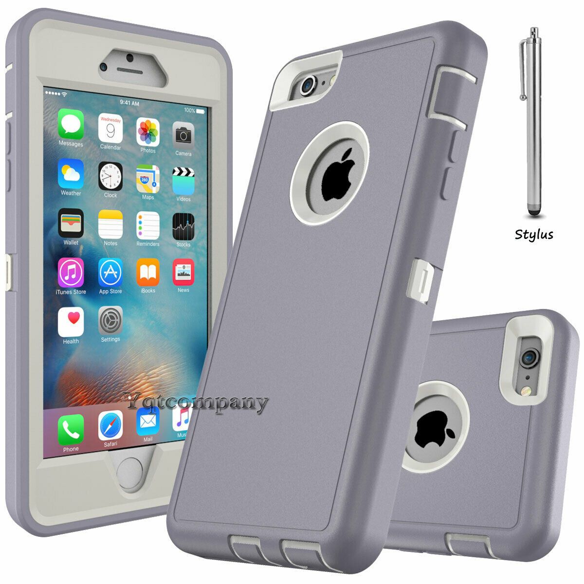 For iPhone 6s 7 8 Plus 11 Pro Max XR XS Max SE ULTRA SHOCKPROOF Armor Cover Case yqtcompany For Apple iPhone 6 Gray 